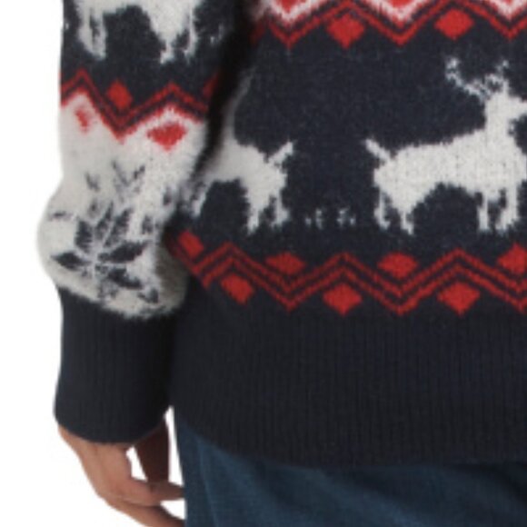 NEW  COCOBLEU Reindeer Sweater Navy Multi for women 168tn - Picture 3 of 4